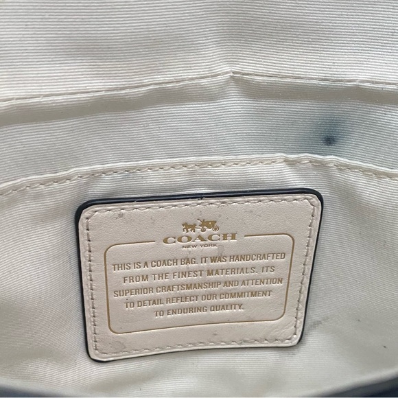 COACH Ruby Midnight Navy/Chalk Quilted Leather Shoulder Crossbody Bag - Picture 16 of 16